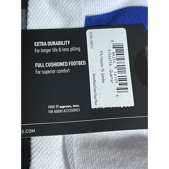 Adidas Mens Cushioned AEROREADY Socks 6-Pack Size 6-12 - Picture 4 of 7